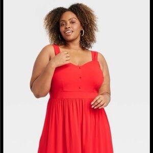 NWOT Ava & Viv Vibrant Red Maxi Dress